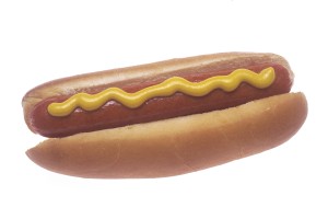 Hot Dog With Mustard on a Bun